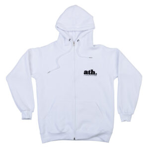 "AH" White Full Zip Hoodie