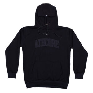 “Athcore” Black Embroidered Hoodie