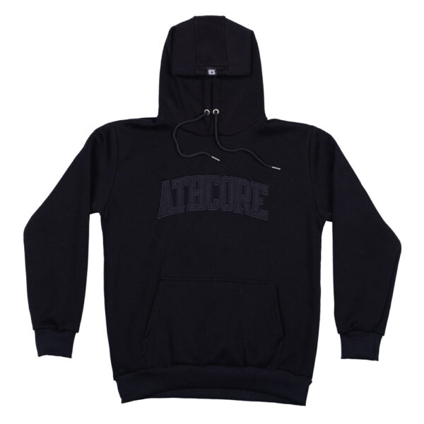 “Athcore” Black Embroidered Hoodie