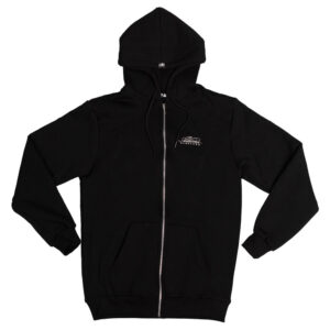 "Calligraphy" Black Zipped Hoodie